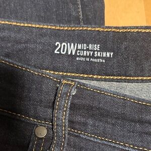 a.n.a Dark Blue Mid-Rise Skinny Jeans